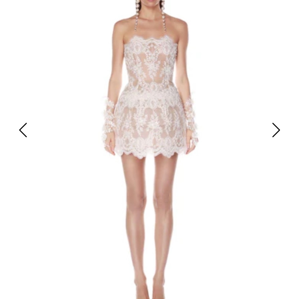 Bronx and Banco Maraya Blanc Lace Mini Dress